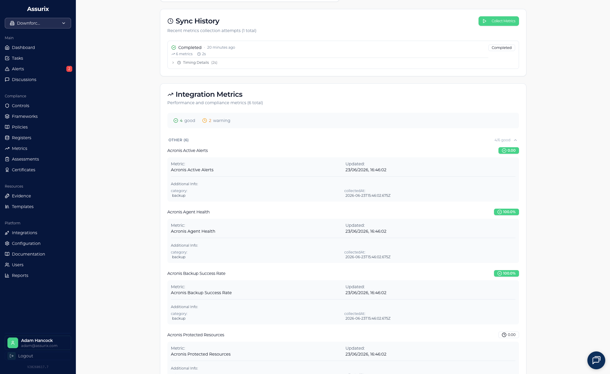 How the Assurix integration with Acronis works