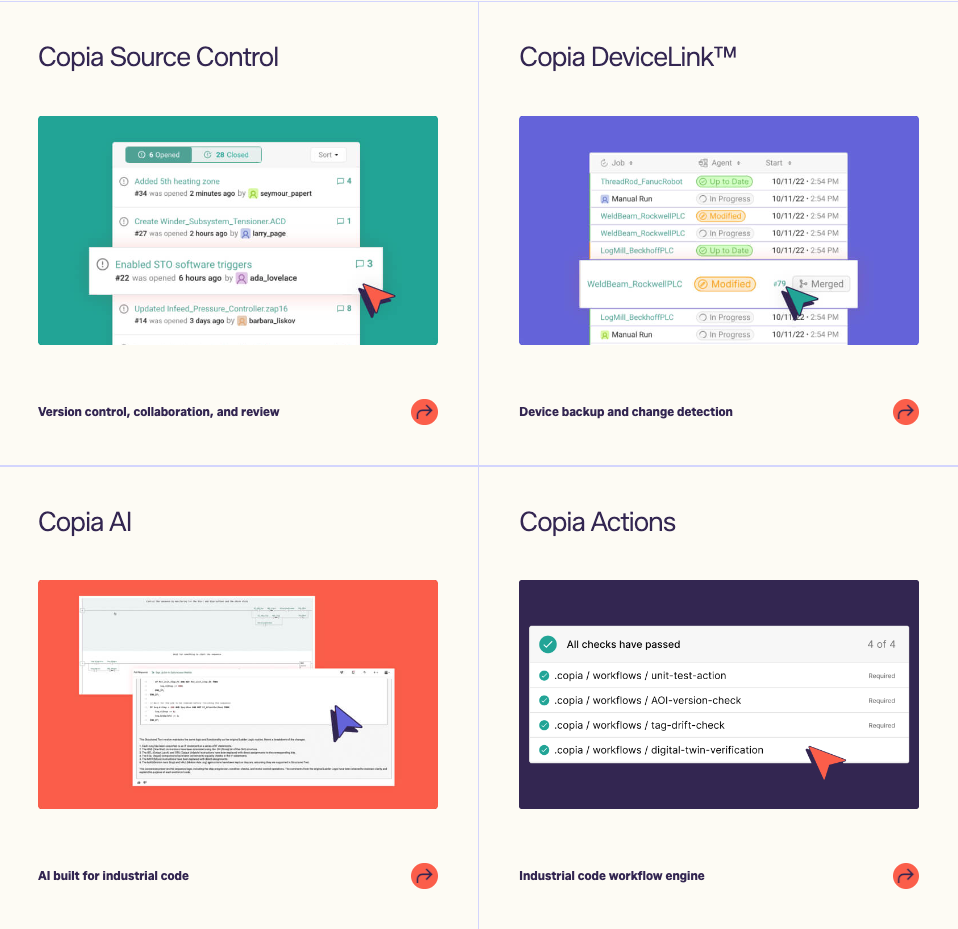 Copia Automation OT resiliance and industrial code management platform