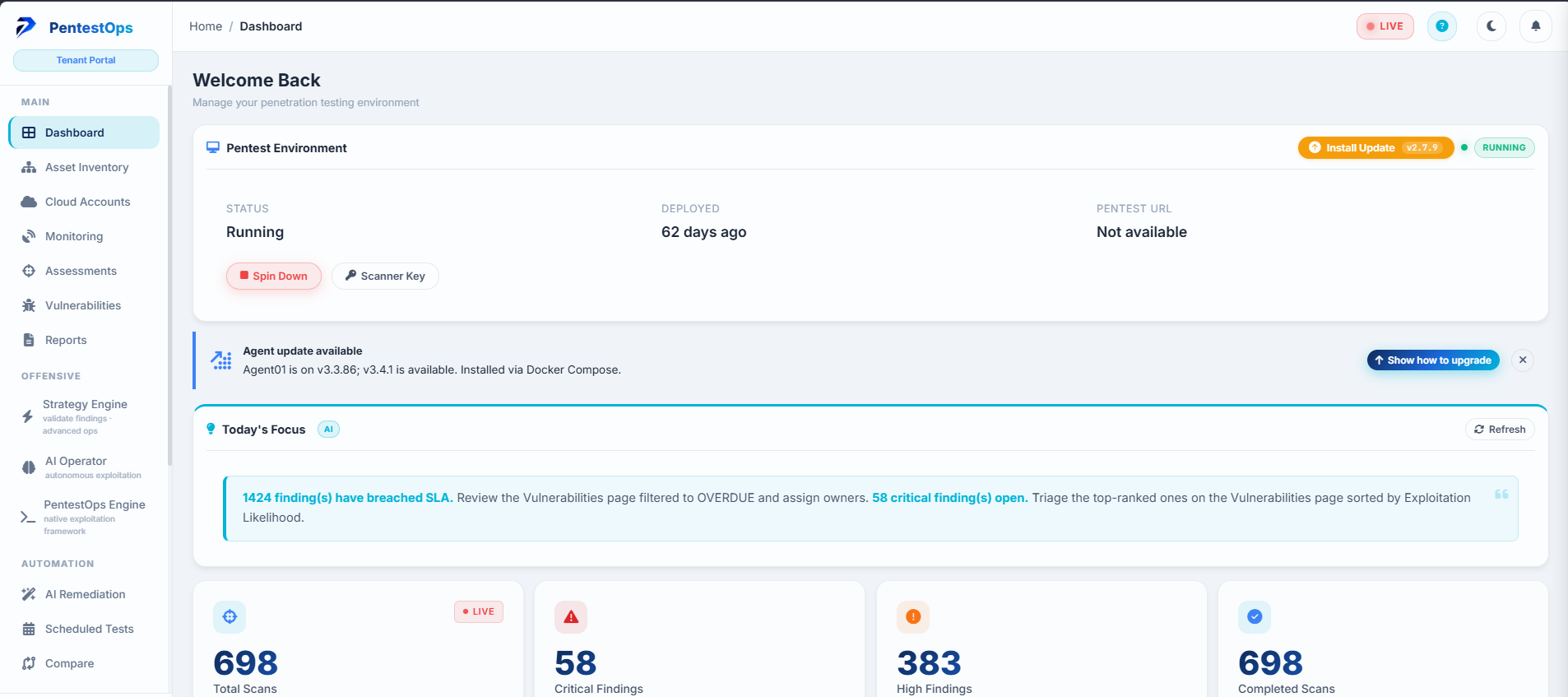 Continuous AI-Driven Offensive Security Platform