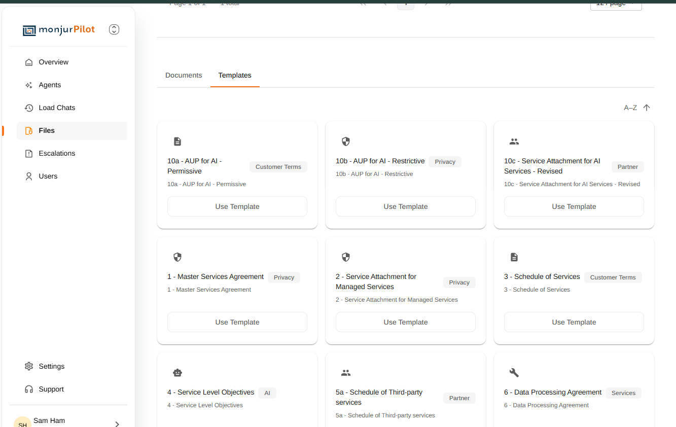 Monjur Pilot - attorney-supervised AI legal assistant