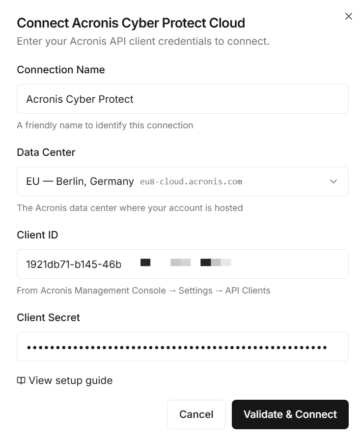 How Narmada and Acronis Cyber Platform work together